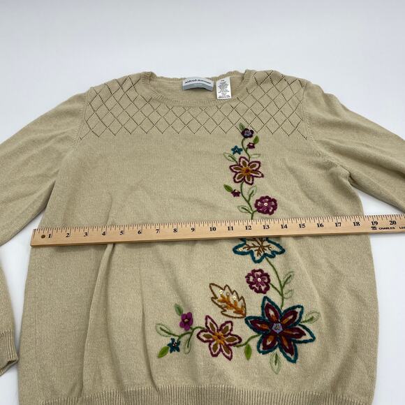 ALFRED DUNNER Floral Embroidered Knit Pullover Sweater Womens PXL - Picture 6 of 7